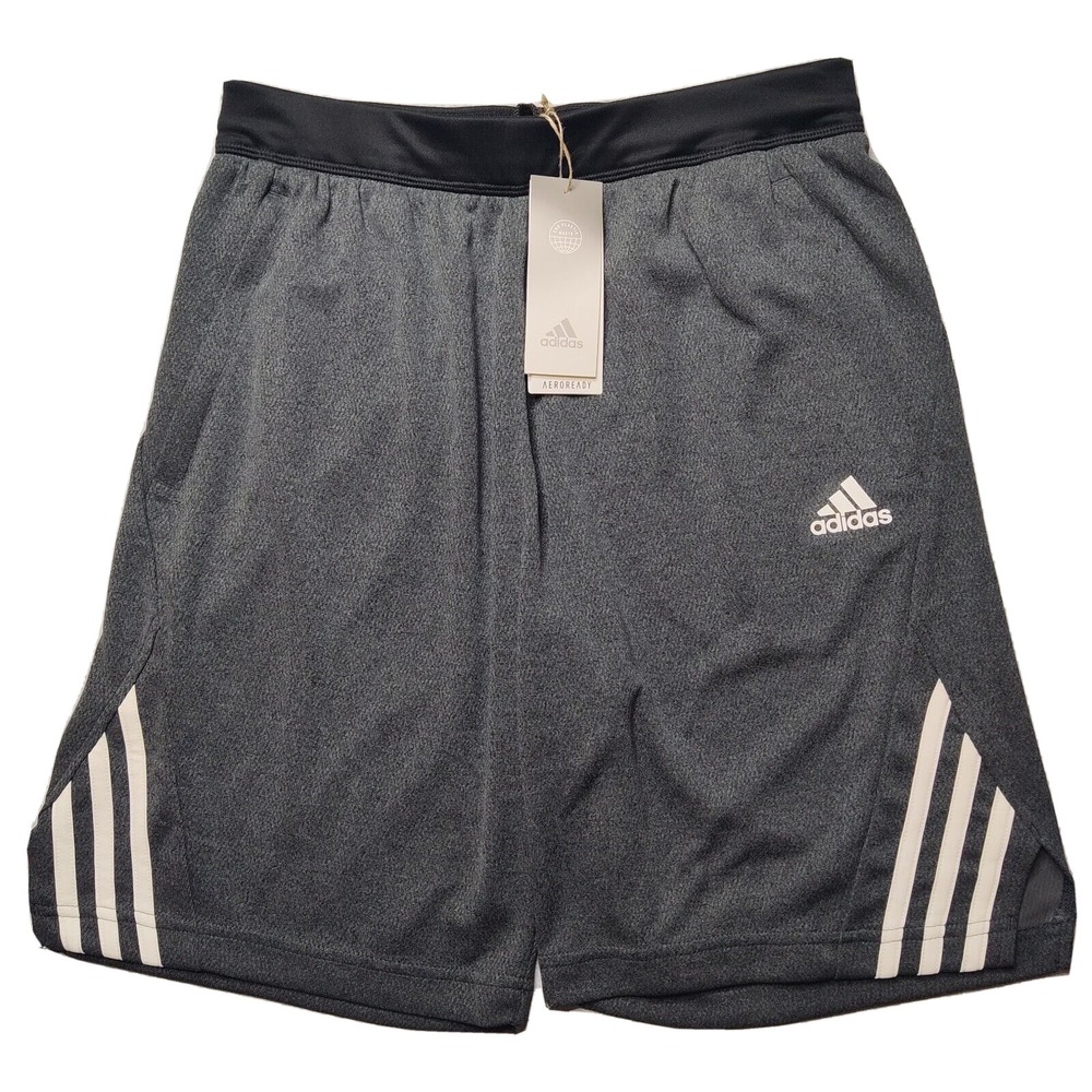 ADIDAS Men Small Black Melange Axis 20 Knit Textured Training Shorts NEW